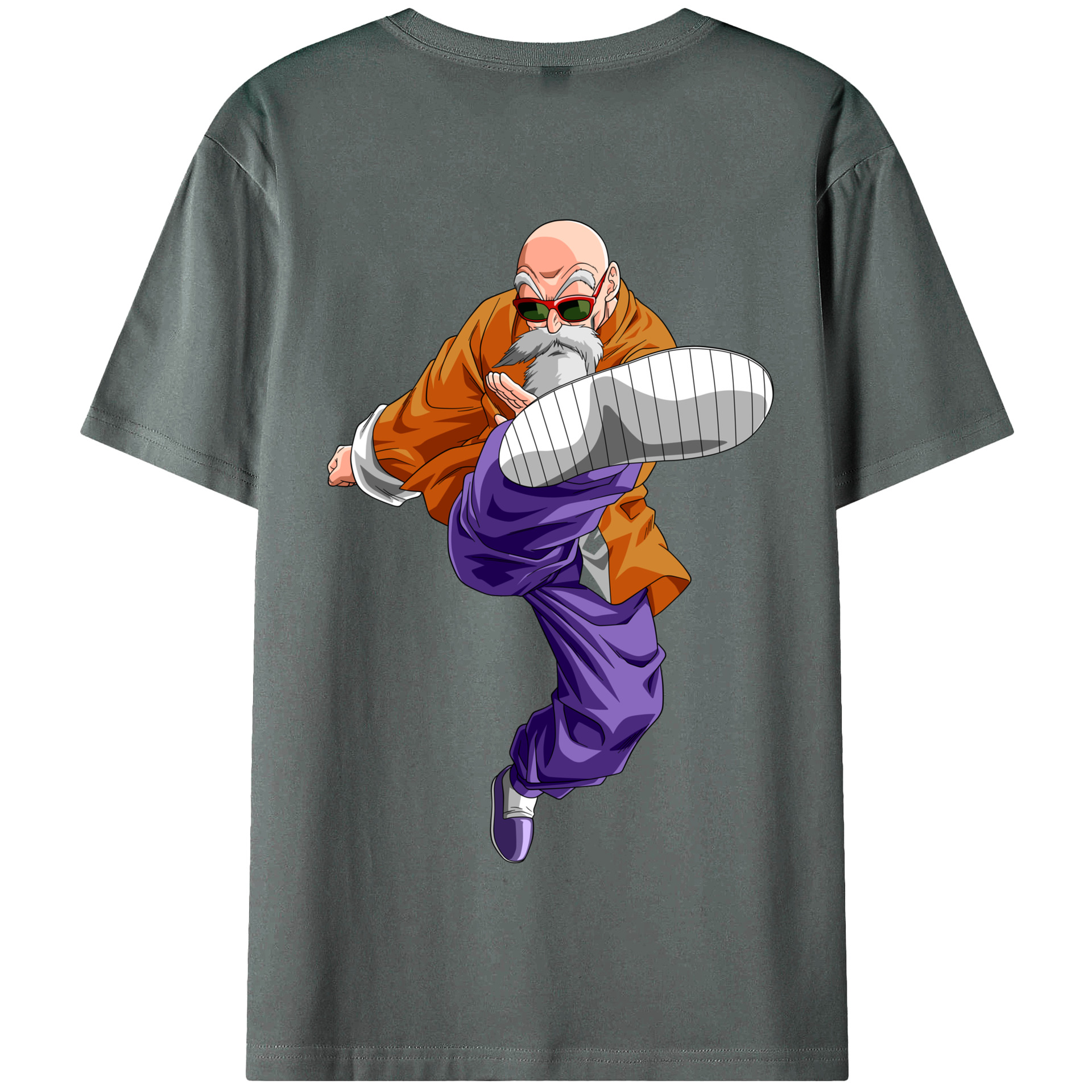 （画像用） ドラゴンボール 亀仙人（かめせんにん） DRAGON BALL Master Roshi Kame Sennin 綿100％半袖Tシャツ（背面プリント）